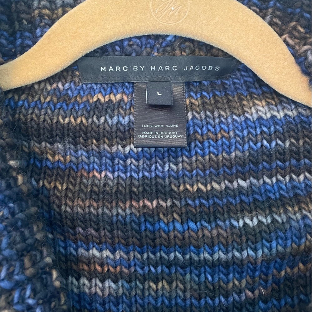 Marc by Marc Jacobs Blue and Brown Wool Knit Sweater